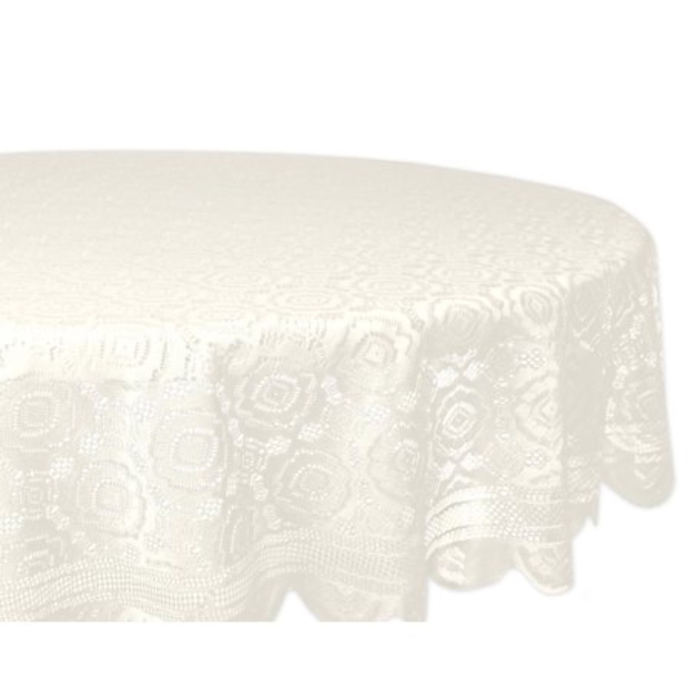 Design Imports Vintage Lace Tablecloth – 63" Round – Cream – NWT